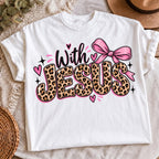 Girly Jesus pink bow design, mockup 3