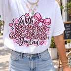 With Jesus You Can PNG pink leopard Christian shirt mockup