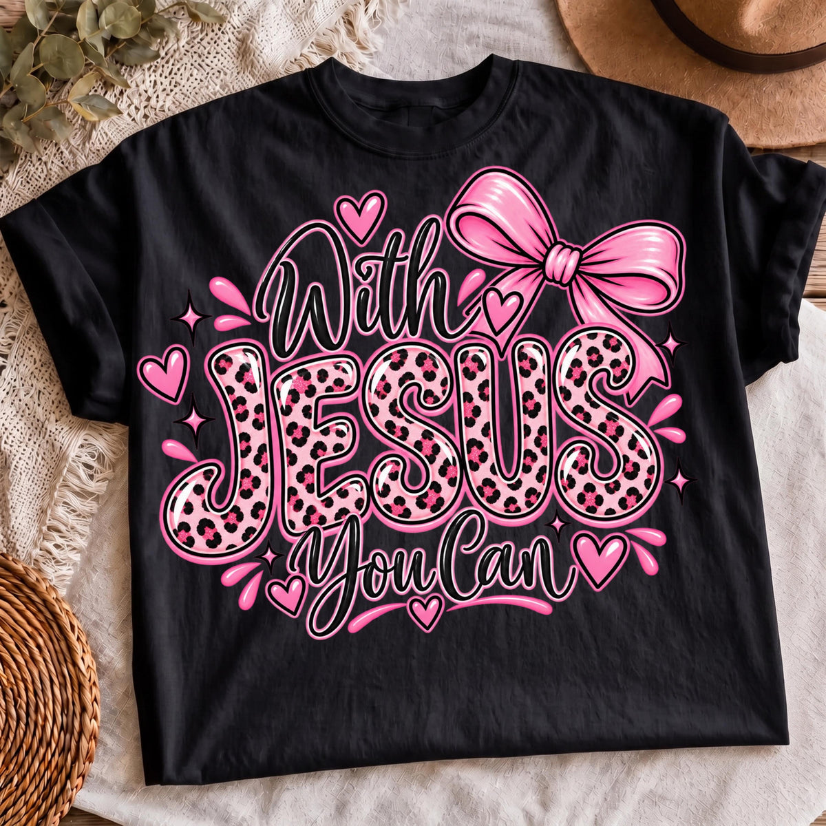 Girly Christian bow design, mockup 3