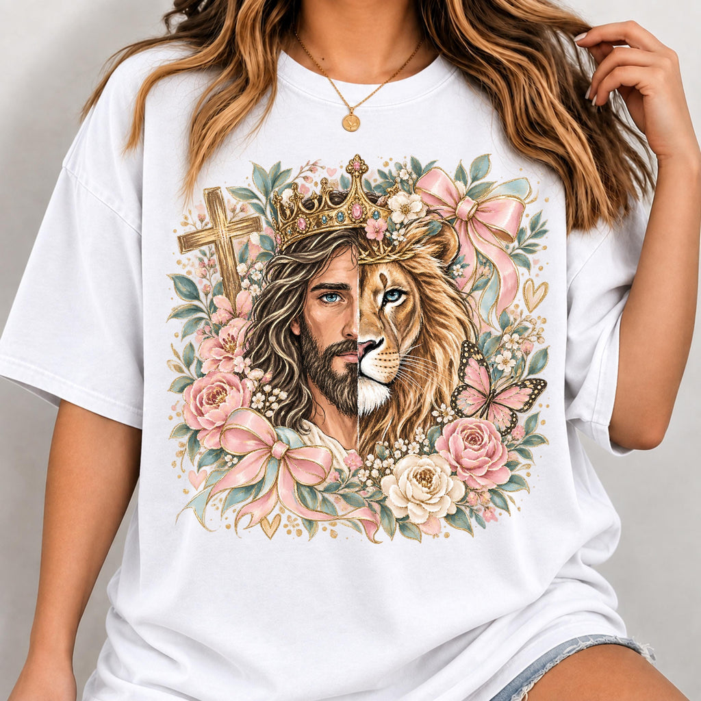 Jesus crown faith shirt design on purple shirt mockup