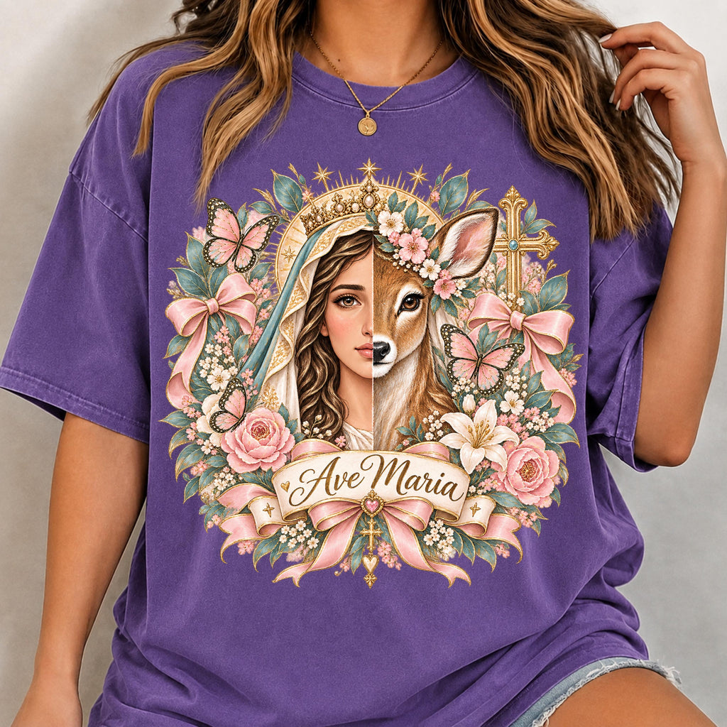 Ave Maria coquette bow PNG digital download mockup