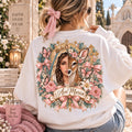 Ave Maria Virgin Mary deer floral PNG design mockup