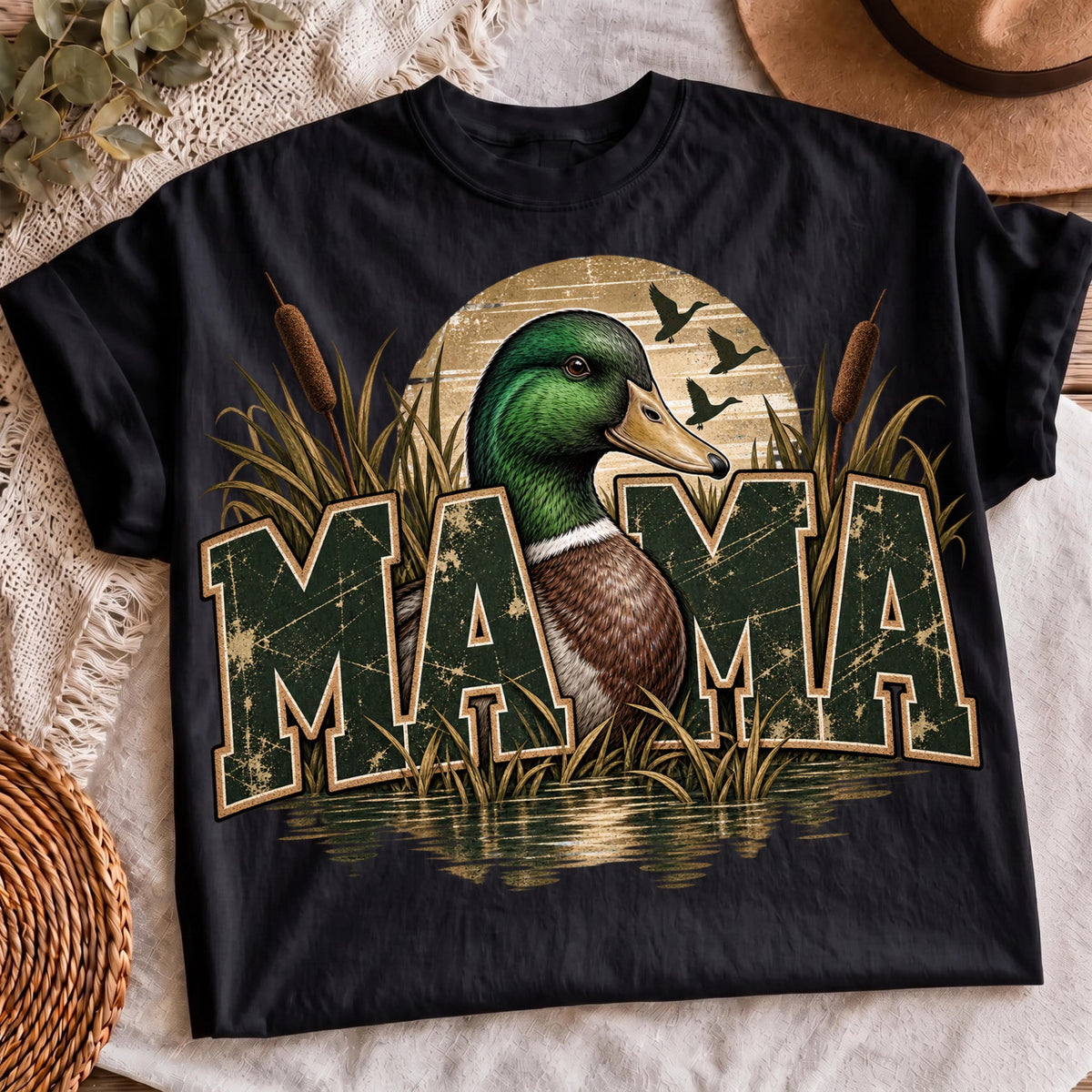 Mallard duck MAMA hunting shirt PNG mockup