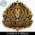 Gold lion crest PNG royal crowned lion shirt design mockup