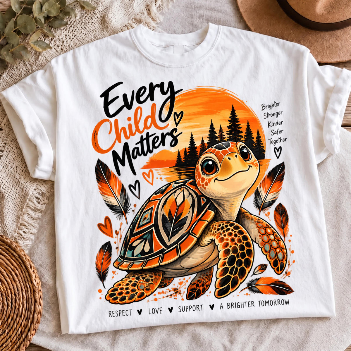 Every Child Matters orange turtle shirt design, mockup 2