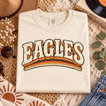 Retro Eagles PNG vintage stripe shirt design mockup