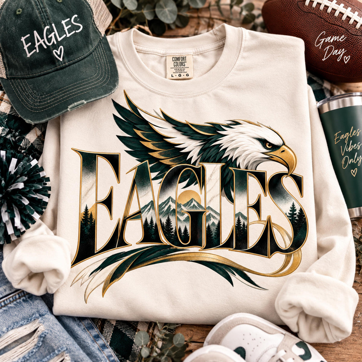 Mountain Eagles PNG eagle mascot shirt design mockup