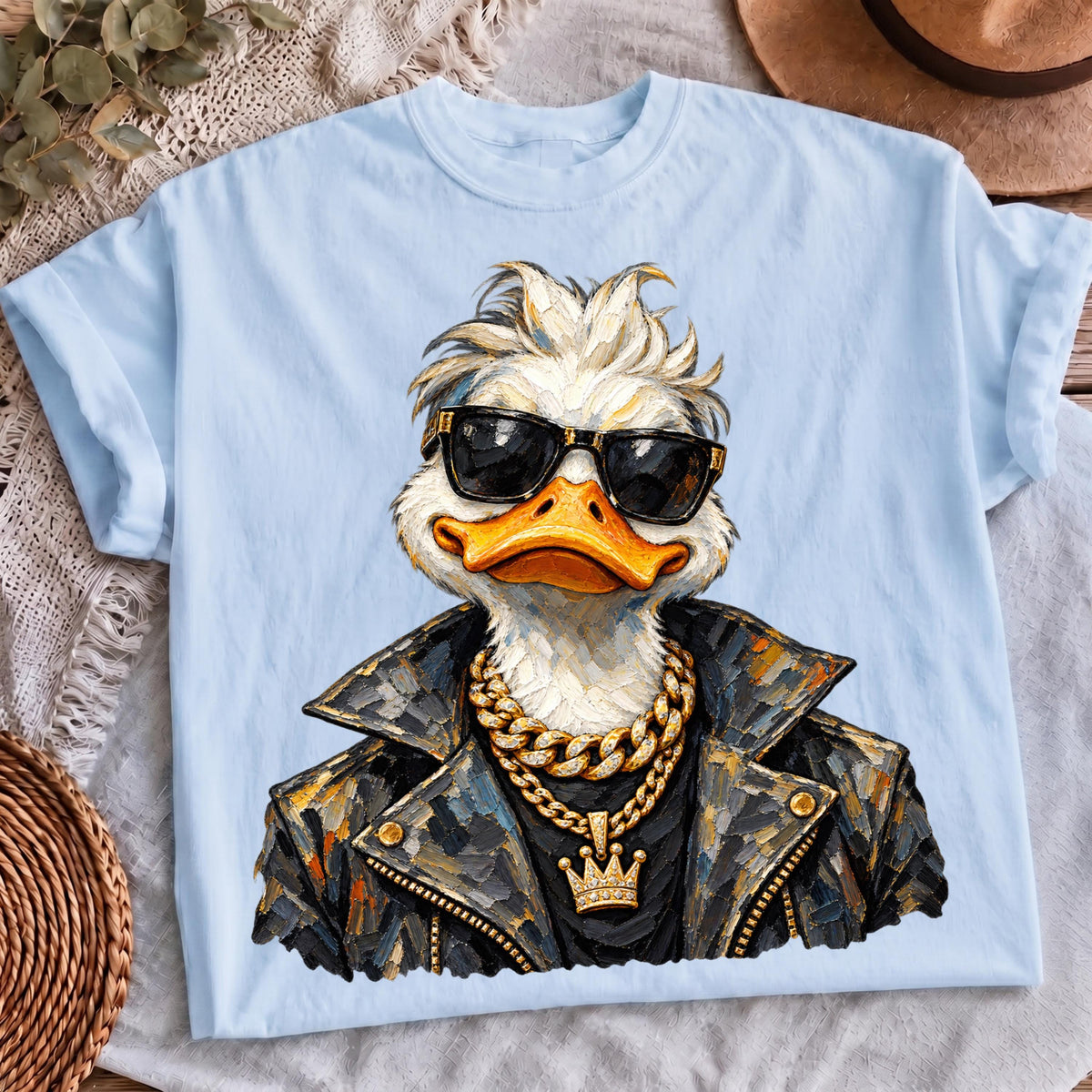 Duck leather jacket streetwear design, mockup 3