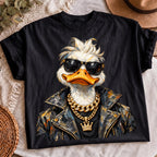 Hip hop duck gold chain PNG, mockup 2