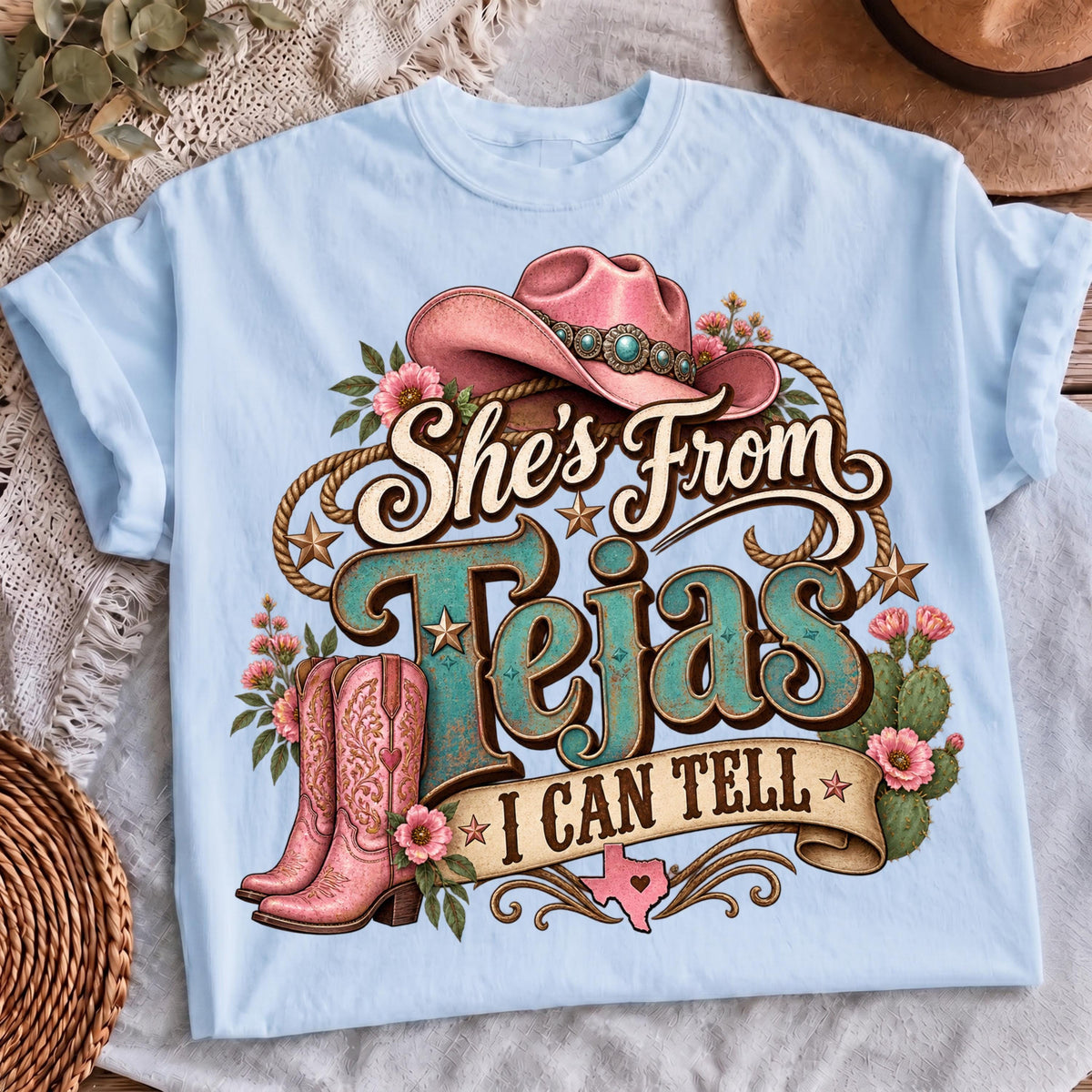 Western boots cactus design, mockup 3