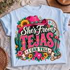 Pink cowgirl Tejas shirt, mockup 5