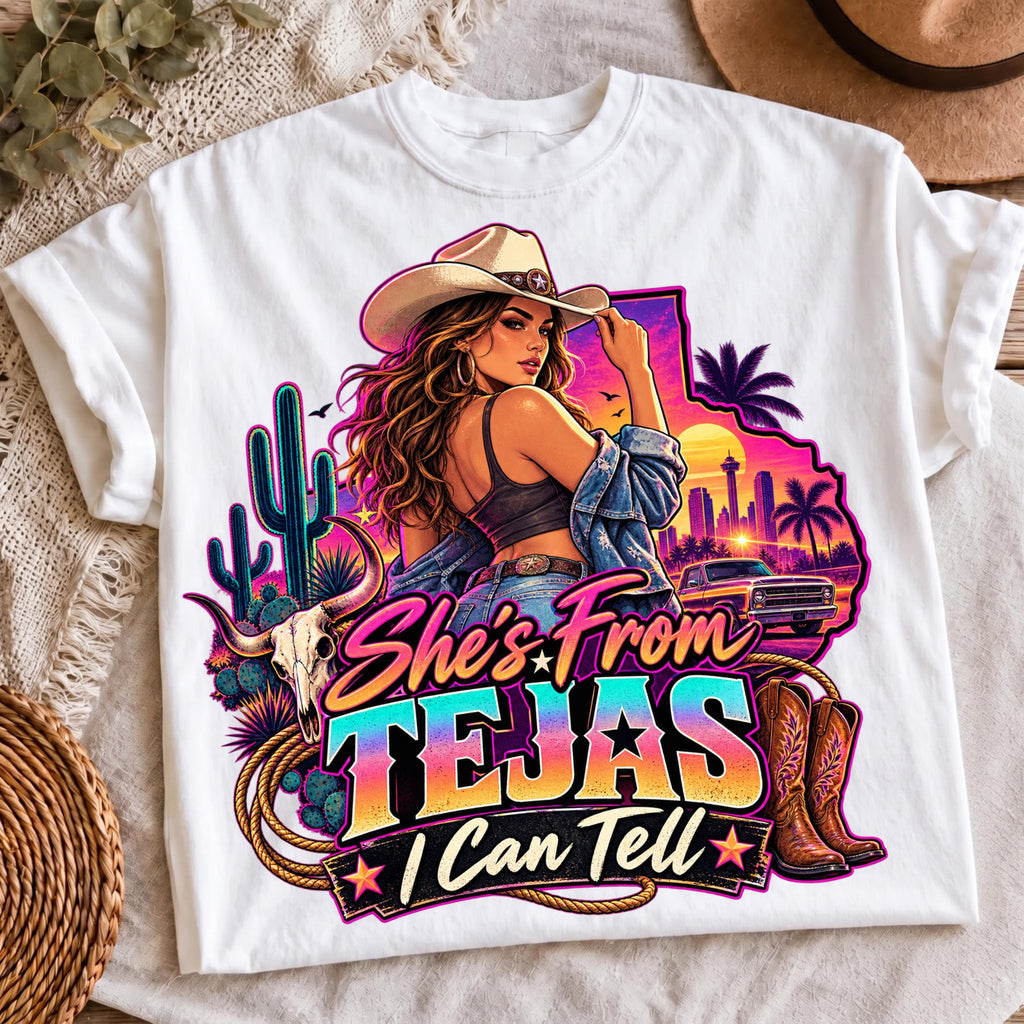 Retro cowgirl cactus design, mockup 3