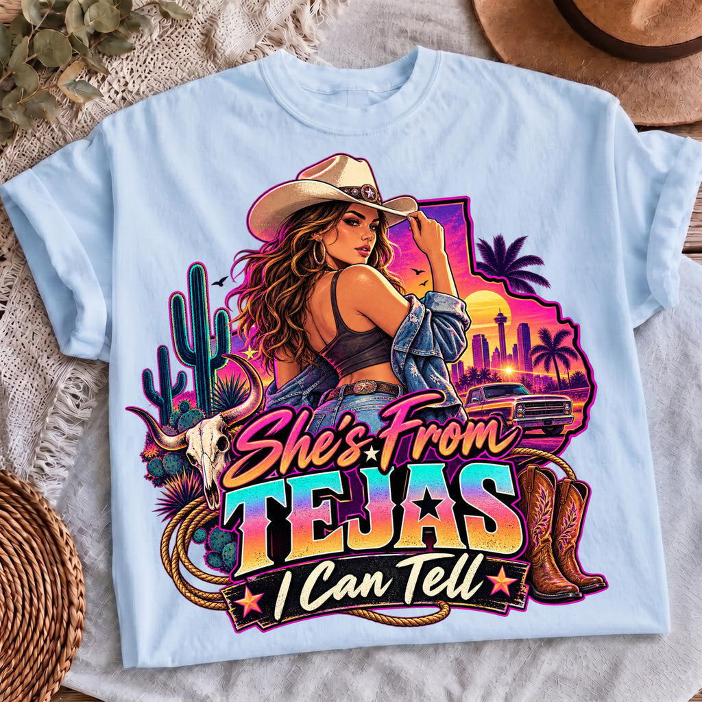 Tejas cowgirl shirt, mockup 5
