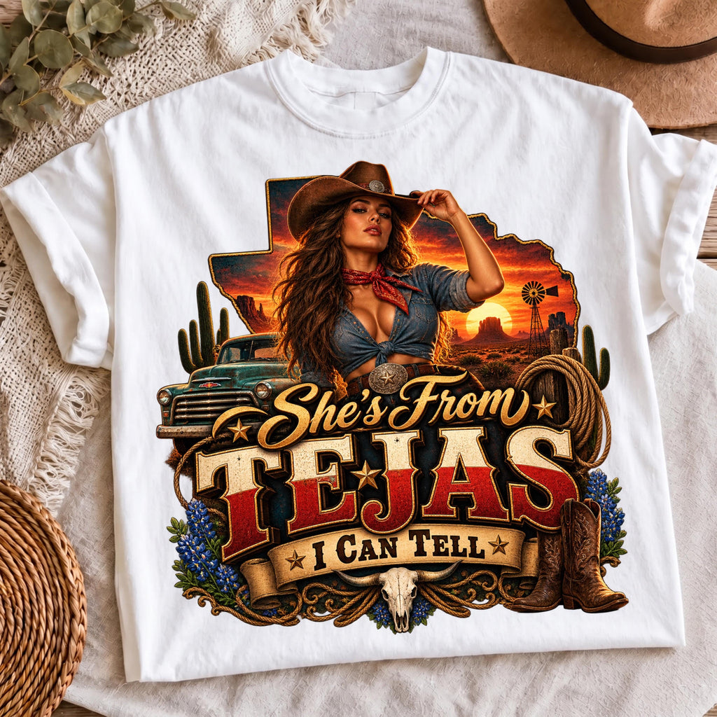 Western cowgirl Tejas PNG, mockup 2