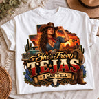 Western cowgirl Tejas PNG, mockup 2
