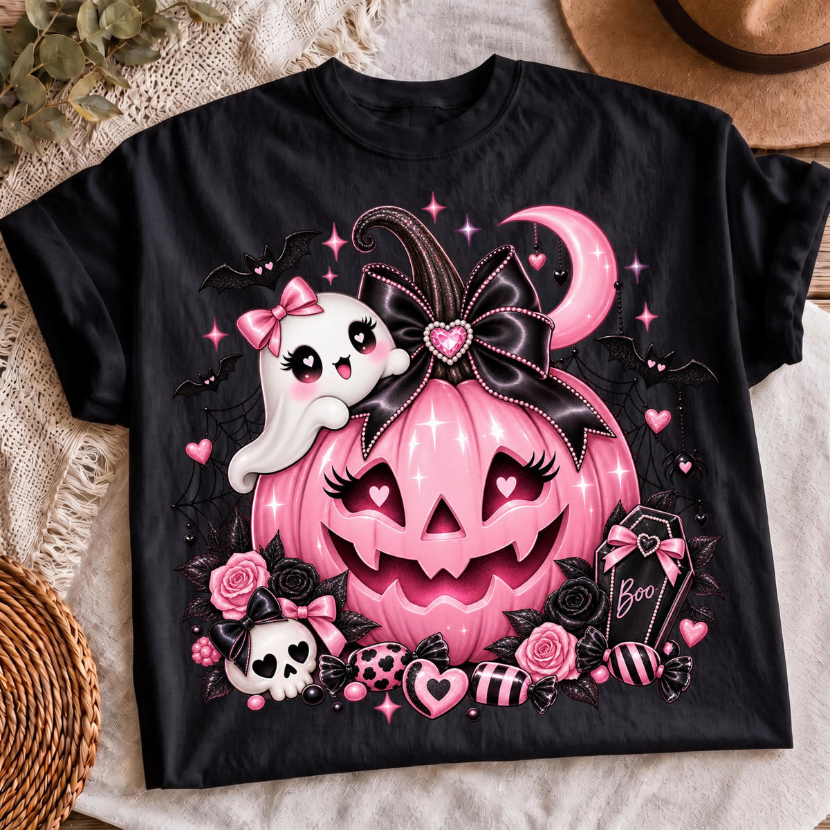 Pink Halloween candy sublimation, mockup 4