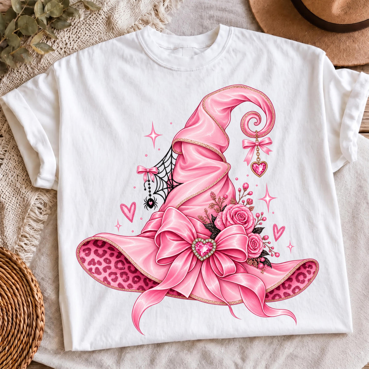 Girly witch hat leopard PNG, mockup 2