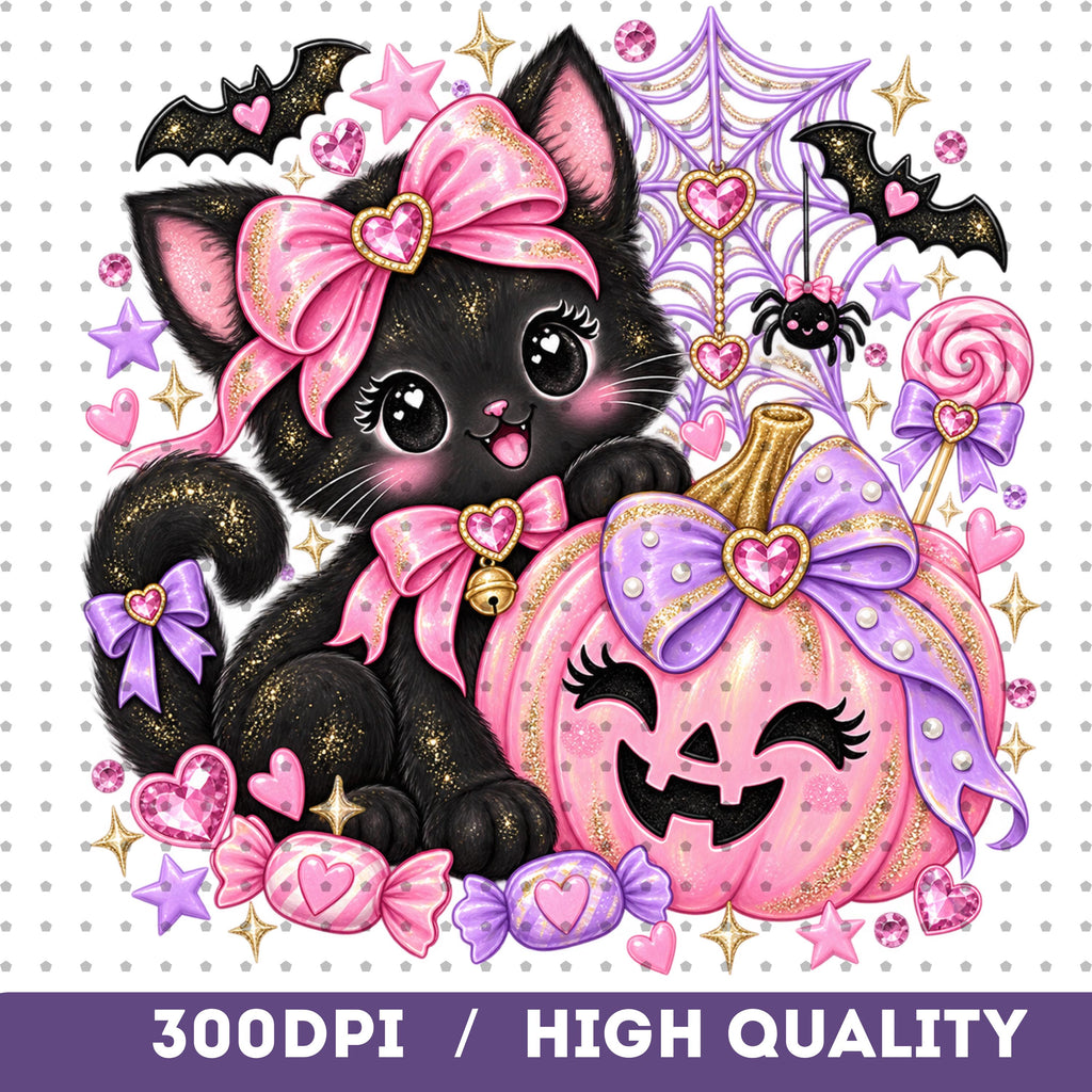 Pink Halloween cat shirt, mockup 5