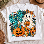 Teal Halloween ghost pumpkin PNG, mockup 2