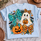 Cute ghost bow Halloween shirt, mockup 4