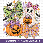 Cute ghost pumpkin bow design, mockup 5