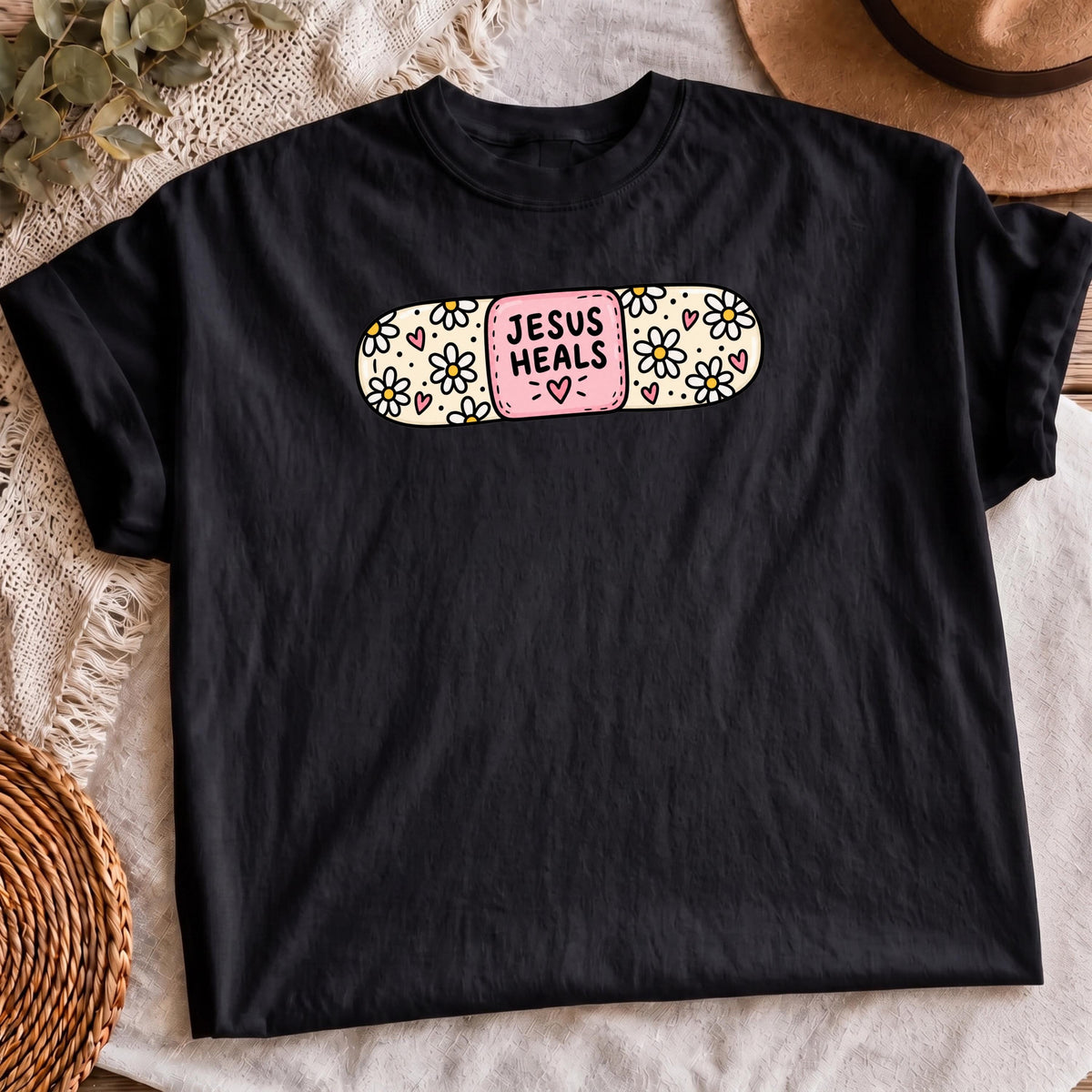 Jesus Heals floral design, mockup 3