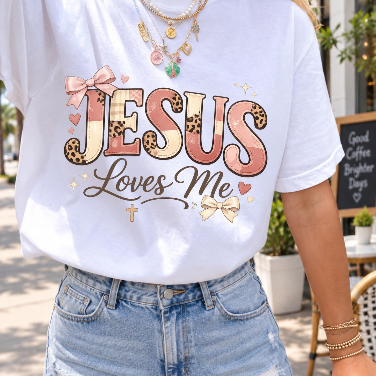 Jesus floral bow PNG digital download, mockup 5