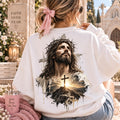 Faith in Jesus PNG watercolor Jesus cross design mockup
