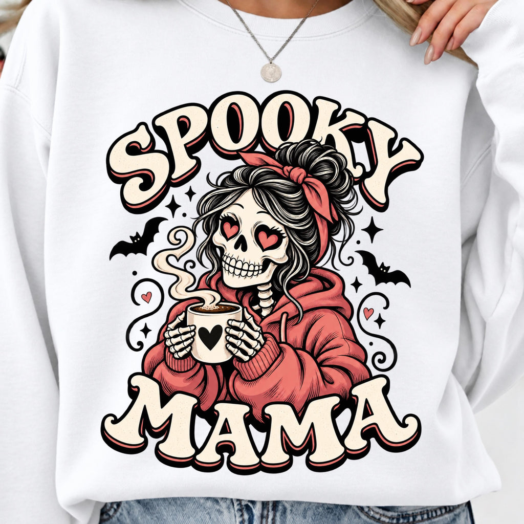 Halloween mom skeleton PNG on sweatshirt mockup