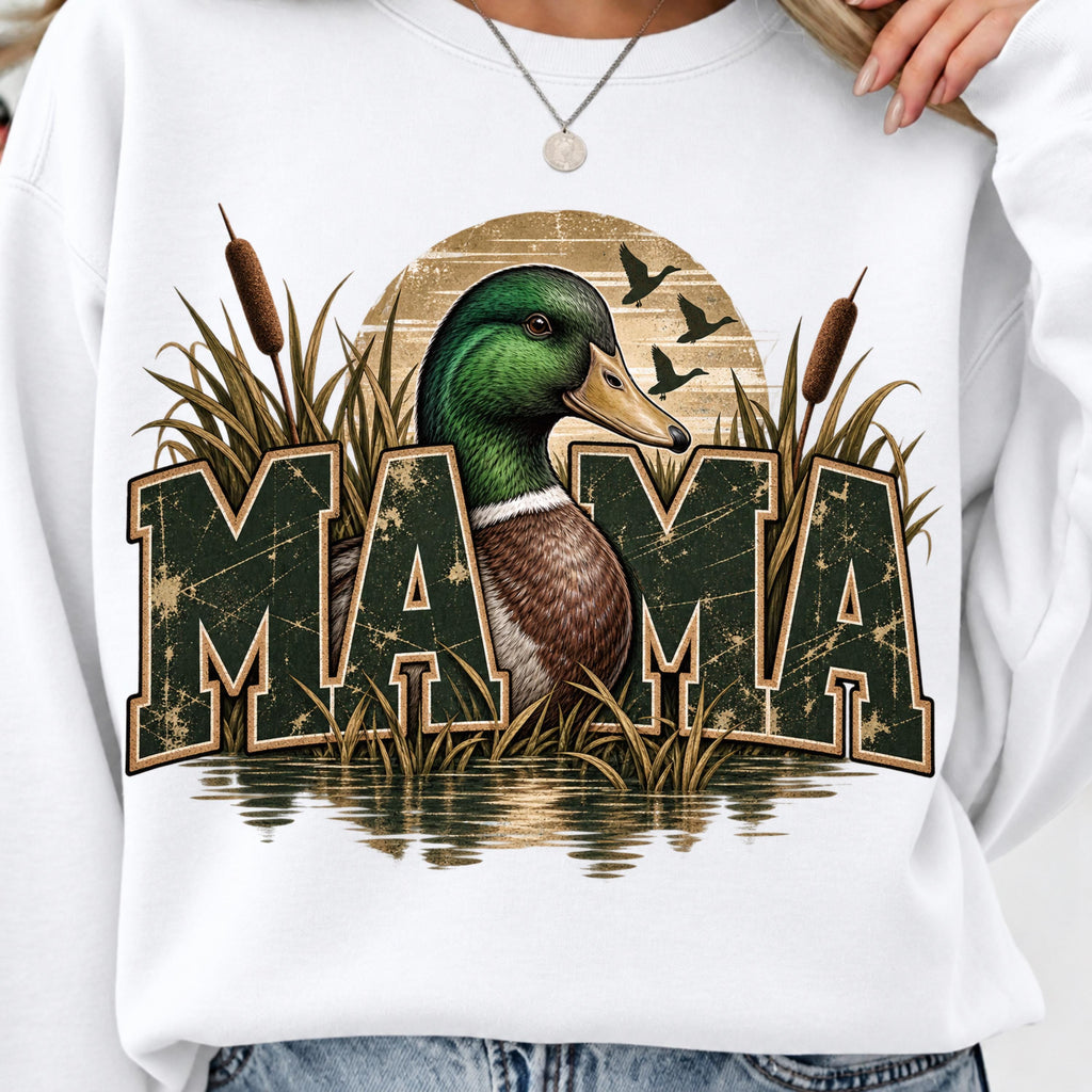 Duck hunting mama sublimation design on t-shirt mockup