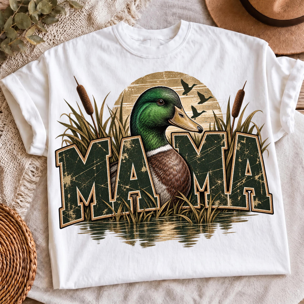 Rustic camo country mama PNG mockup