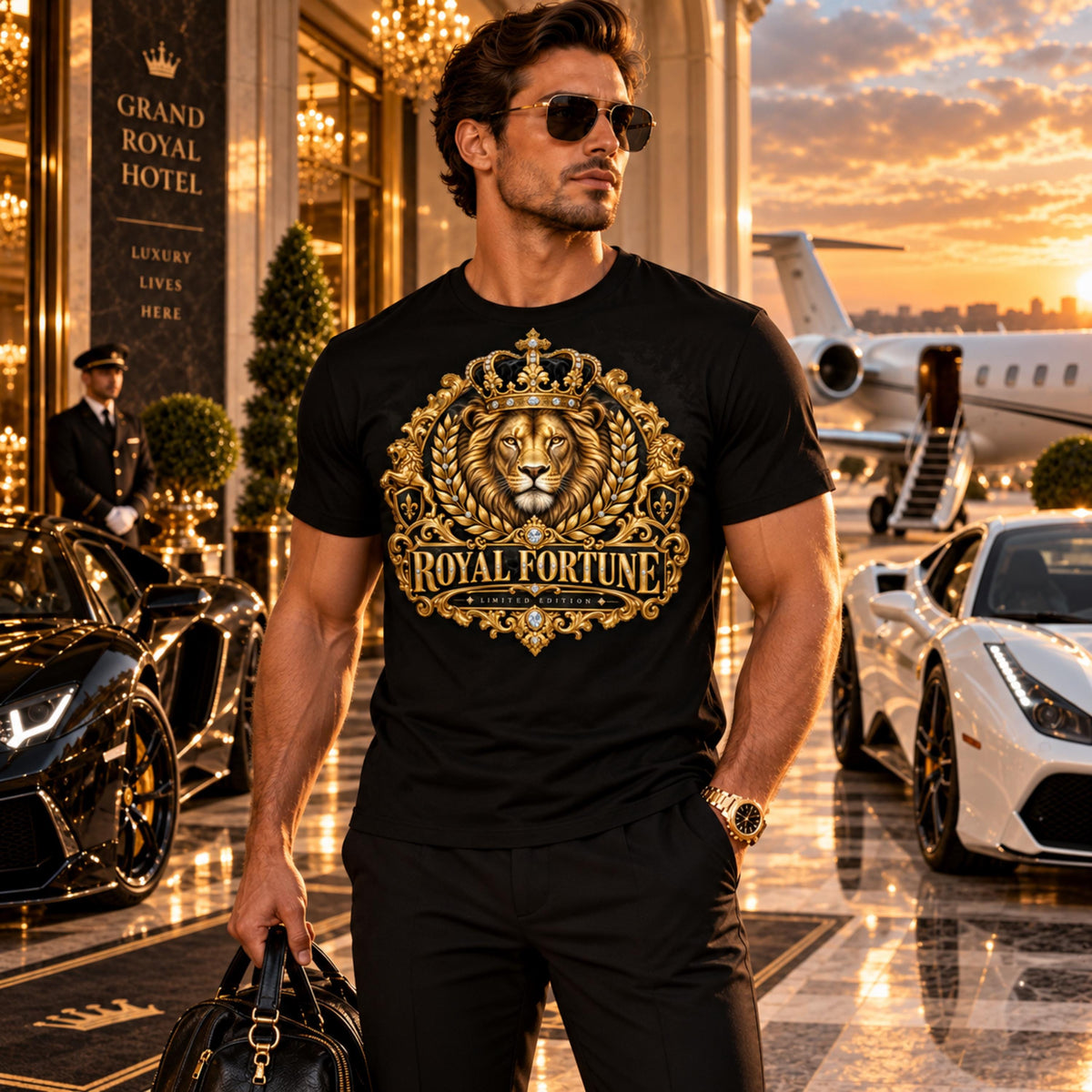Gold lion crest digital download, mockup 3