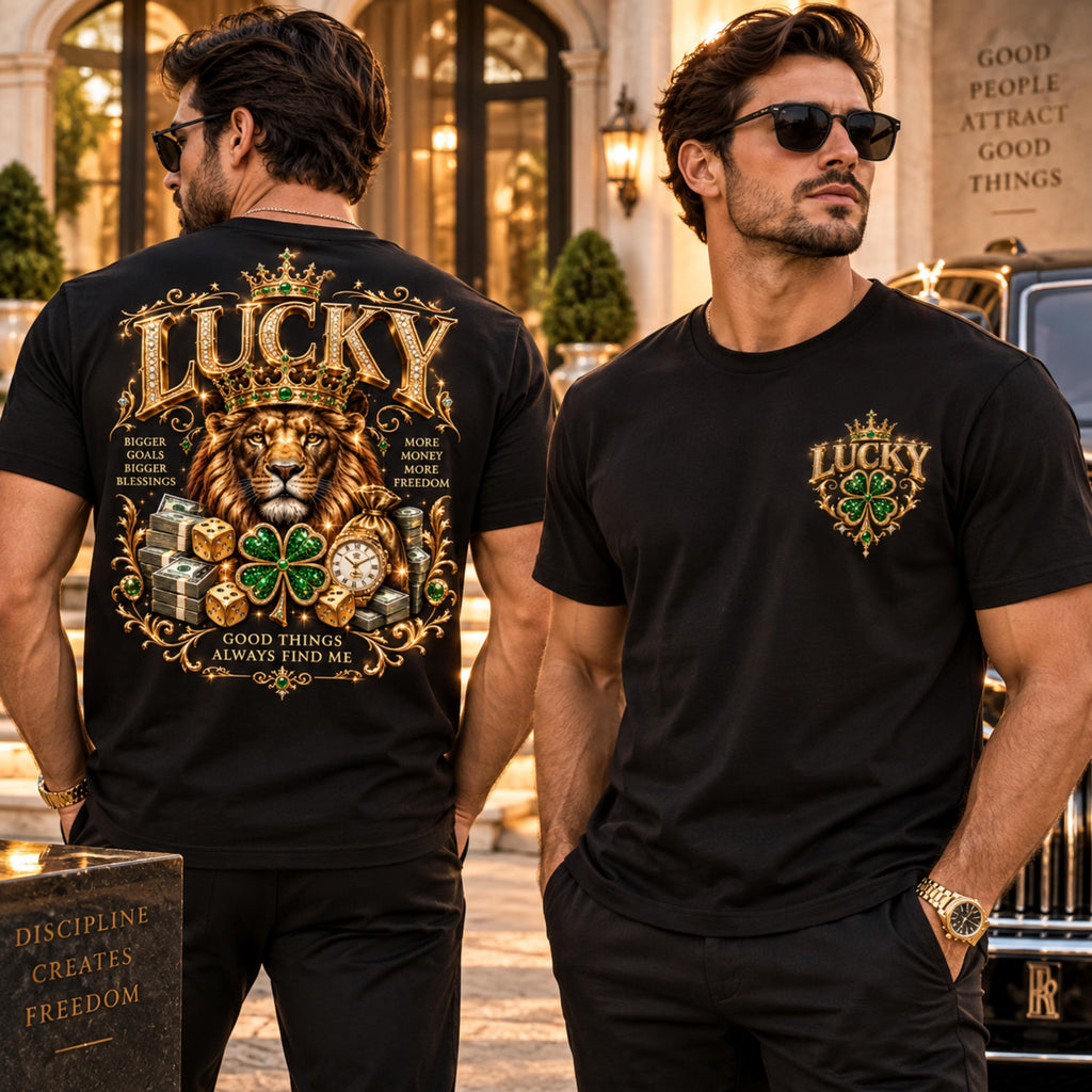 Lucky Lion fortune luxury streetwear PNG, mockup 2