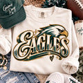 Eagles PNG green and gold game day shirt design mockup on t-shirt