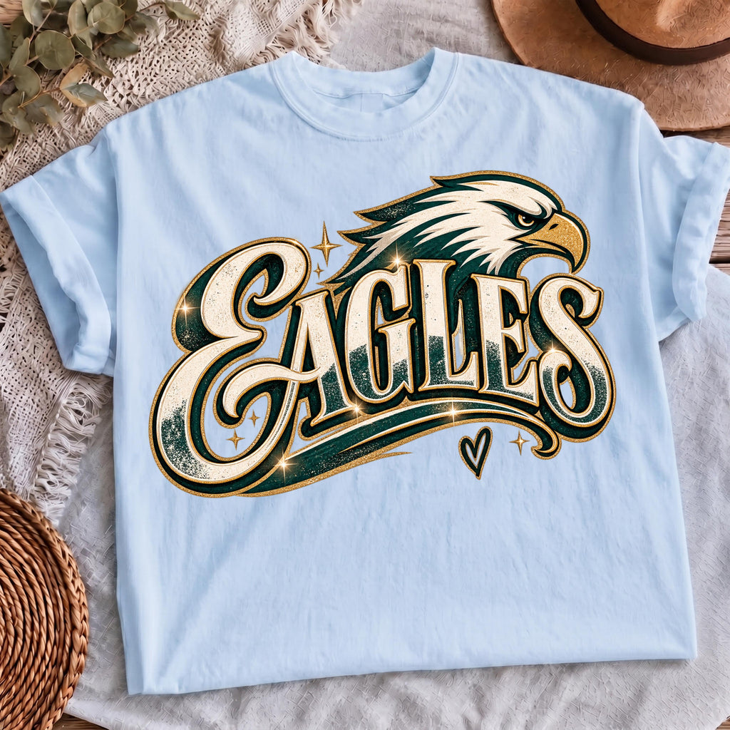 Eagles PNG green and gold football shirt design, mockup 4