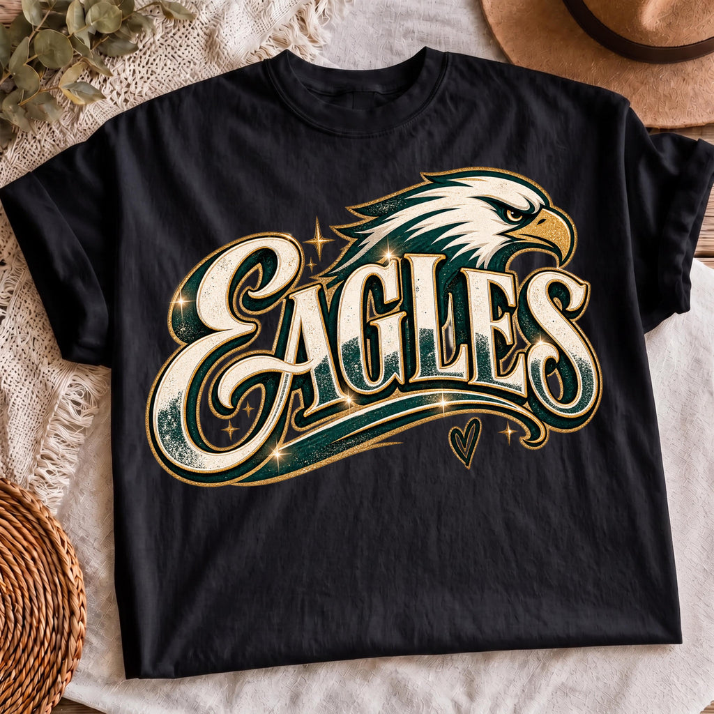 Eagles PNG green and gold mascot sublimation design, mockup 3