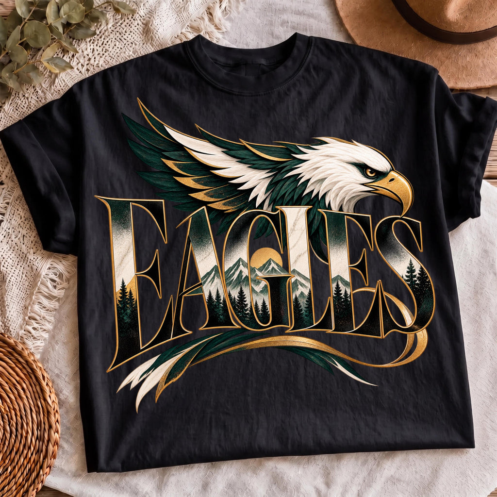 Green gold Eagles game day sublimation, mockup 3