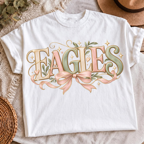 Coquette Eagles bow game day PNG, mockup 2