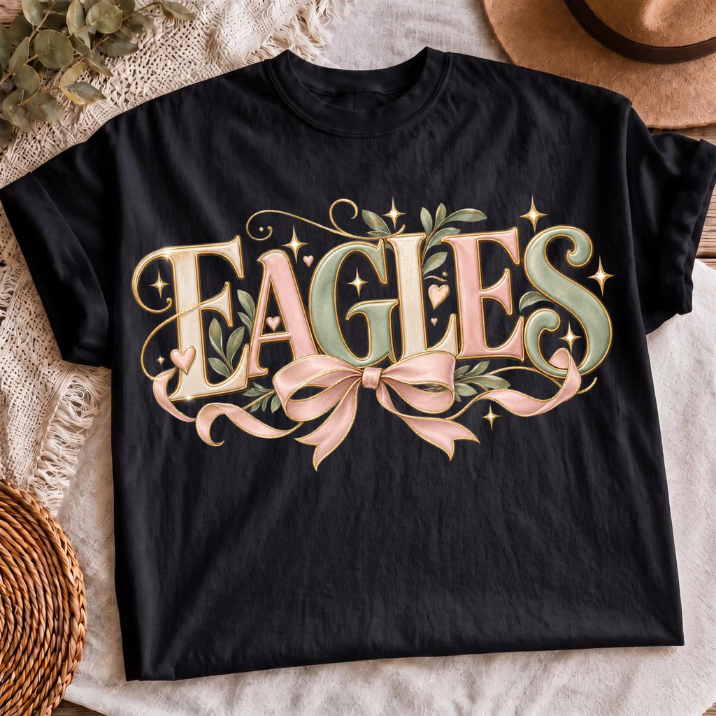Pink and green Eagles school spirit sublimation, mockup 3