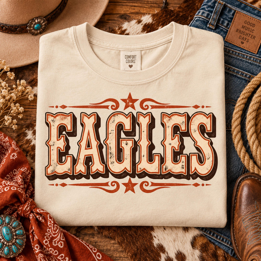 Eagles Western PNG Texas style vintage shirt design mockup