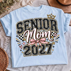 Senior Mom 2027 checkered bow PNG digital download mockup