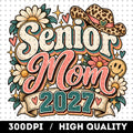 Senior Mom 2027 PNG western cowgirl Class of 2027 shirt design mockup
