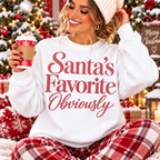 Christmas PNG bundle - Santa's Favorite Obviously red bow Christmas shirt design